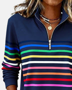 Madison | Women's Half-Zip Sweatshirt | Striped · PNY