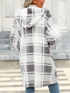 Maggie | Women's Plaid Hooded Cardigan | Fleece · PNY