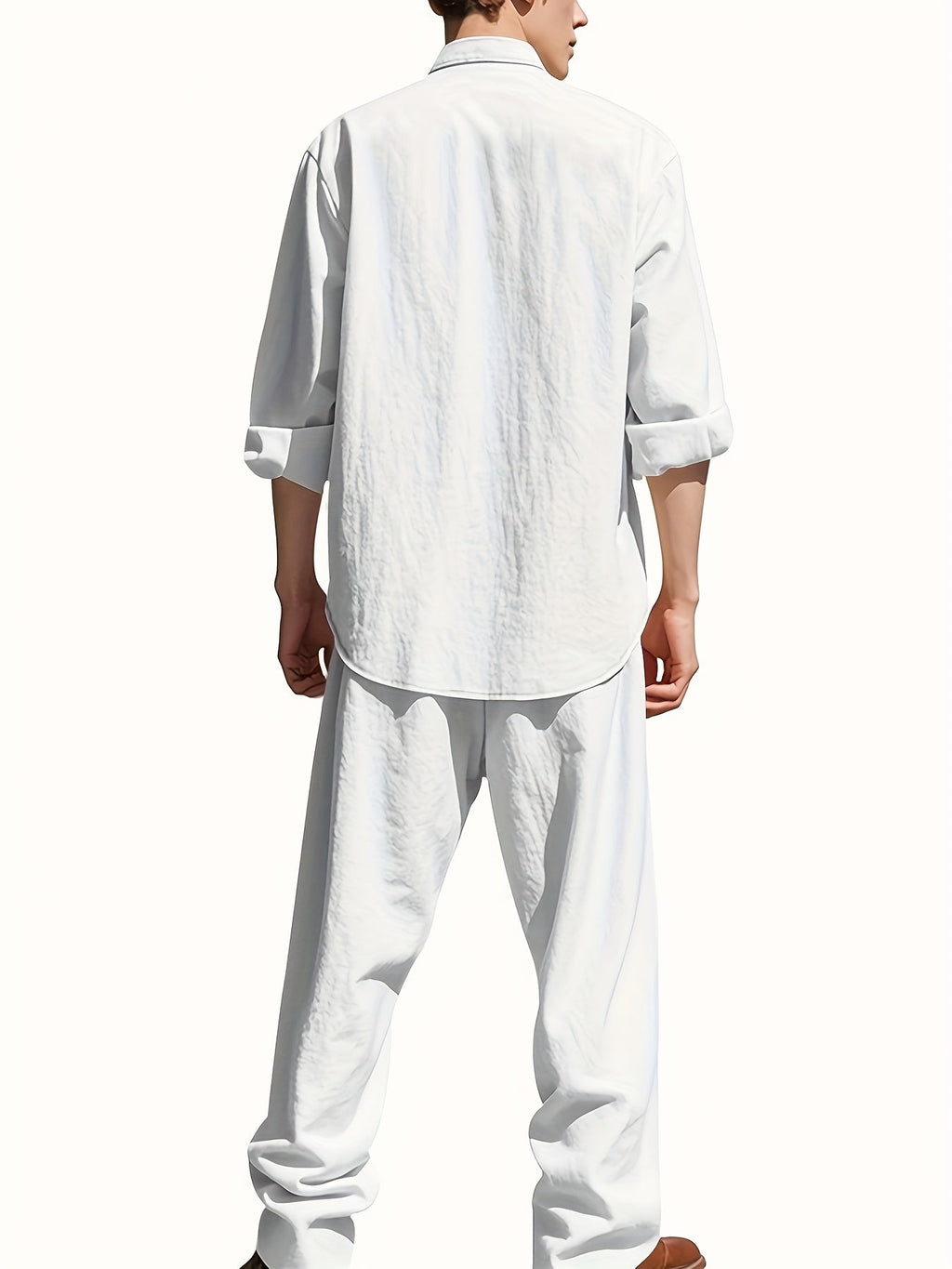 Marcus | Men's Band-Collar Shirt Set | Chest Pocket · PNY