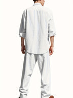 Marcus | Men's Band-Collar Shirt Set | Chest Pocket · PNY