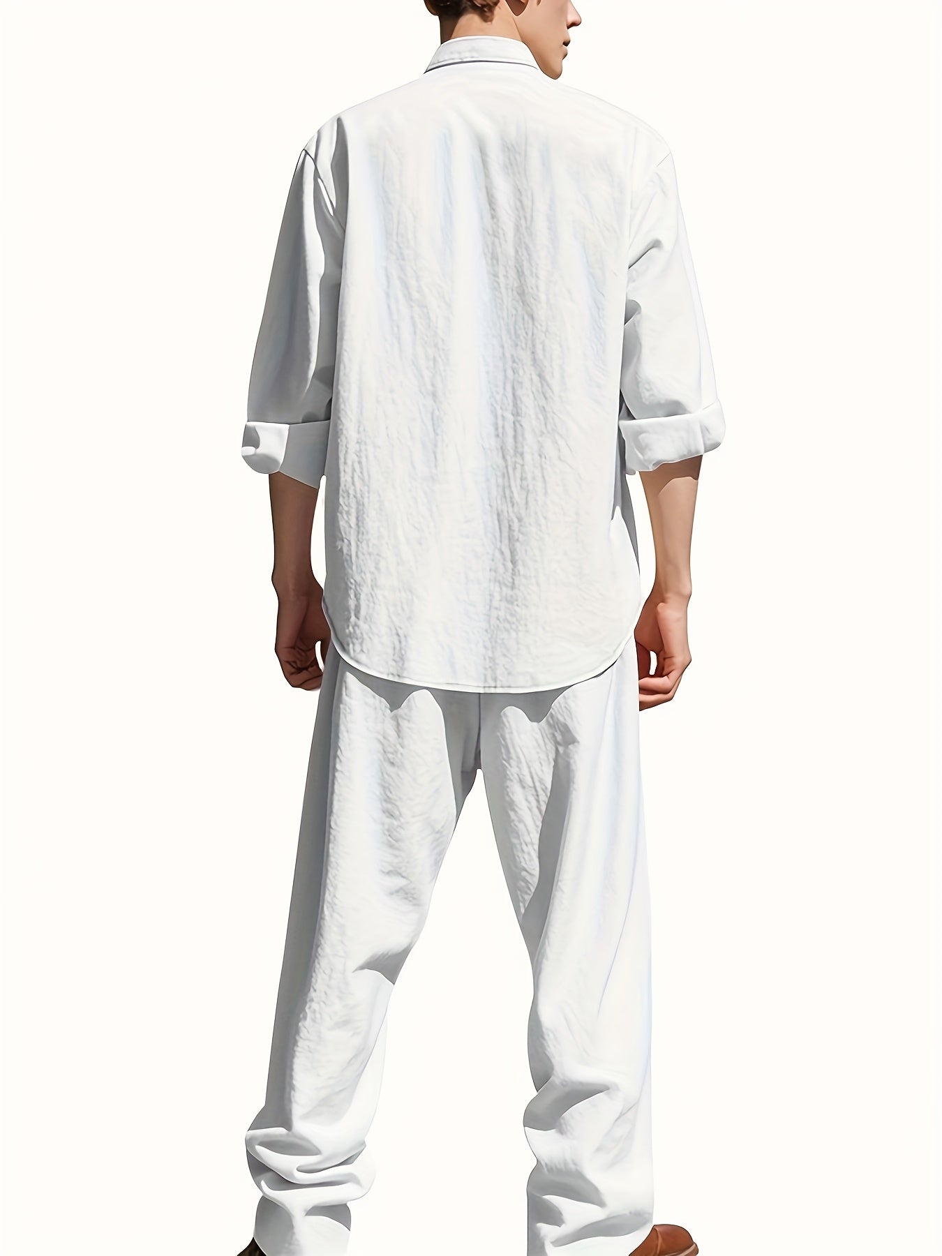 Marcus | Men's Band-Collar Shirt Set | Chest Pocket · PNY