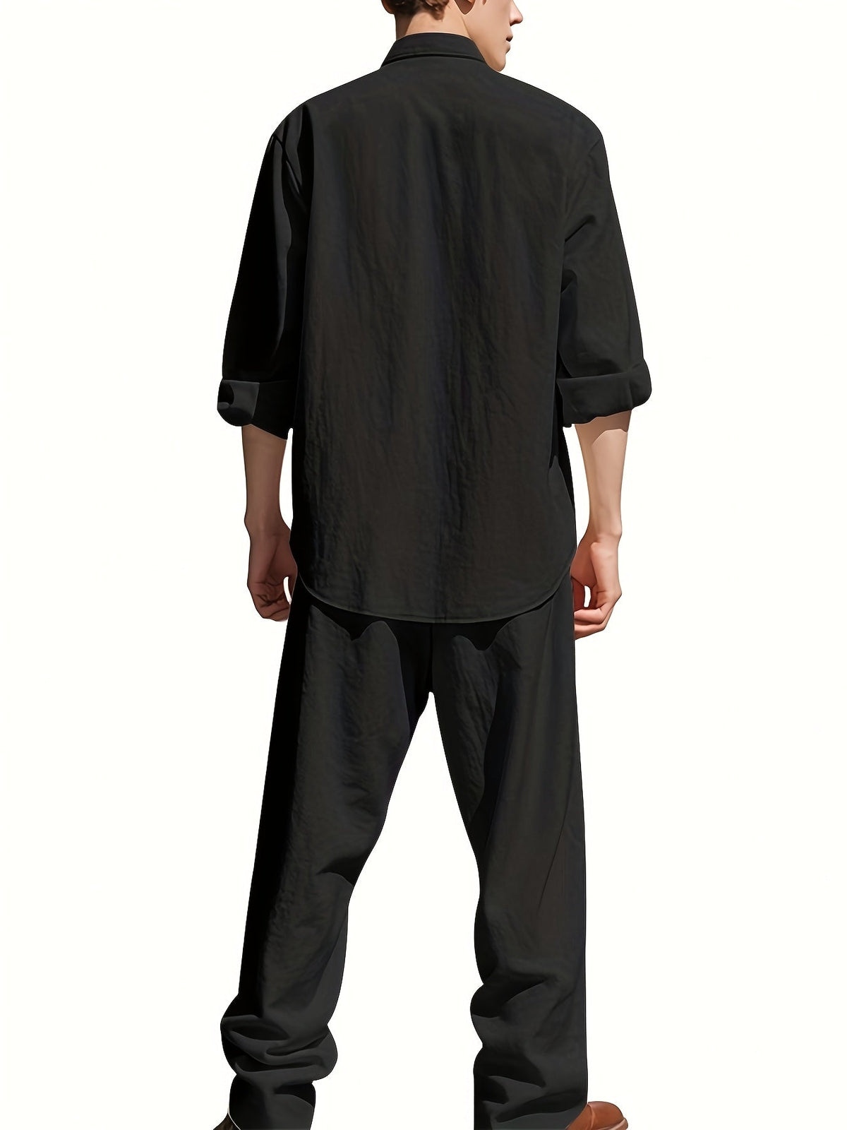 Marcus | Men's Band-Collar Shirt Set | Chest Pocket · PNY