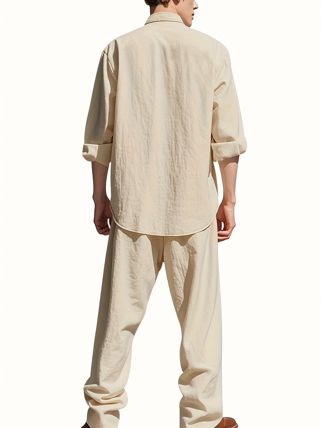 Marcus | Men's Band-Collar Shirt Set | Chest Pocket · PNY