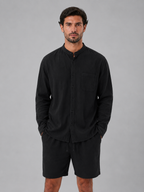 Marcus | Men's Band-Collar Shirt Set | Chest Pocket · PNY