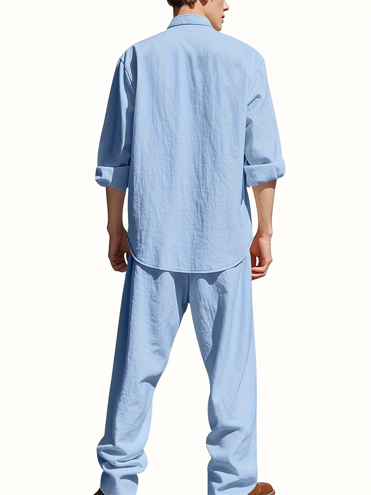 Marcus | Men's Band-Collar Shirt Set | Chest Pocket · PNY