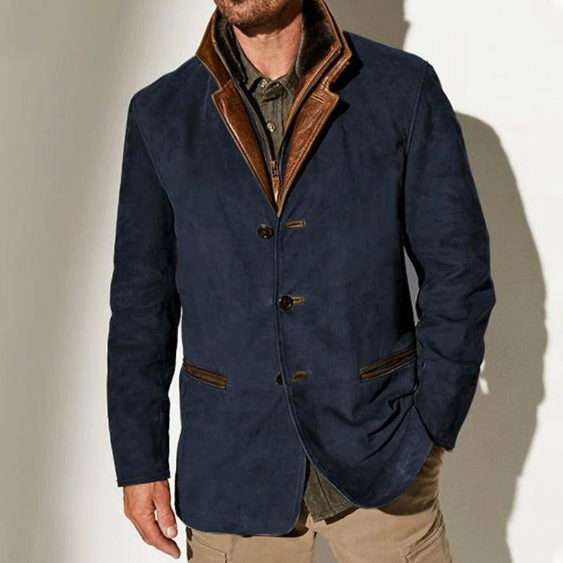 Marcus | Men's Button-Up Jacket | Layered Collar · PNY