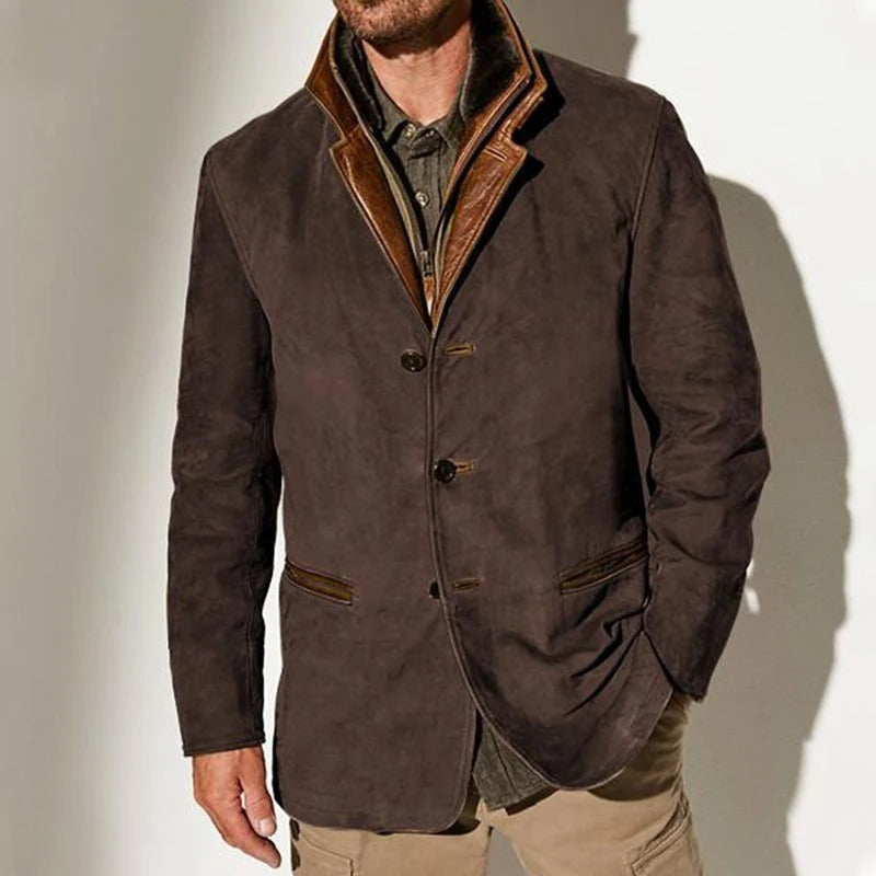 Marcus | Men's Button-Up Jacket | Layered Collar · PNY