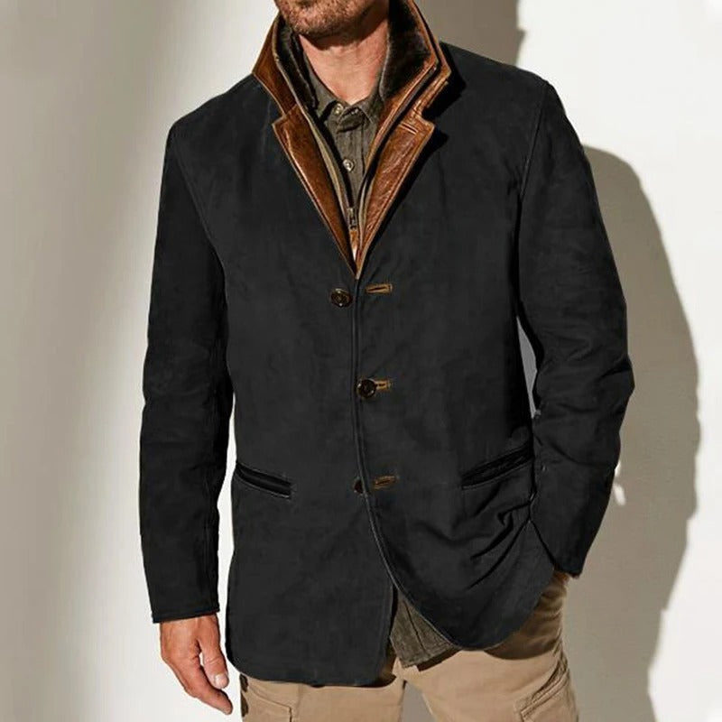 Marcus | Men's Button-Up Jacket | Layered Collar · PNY