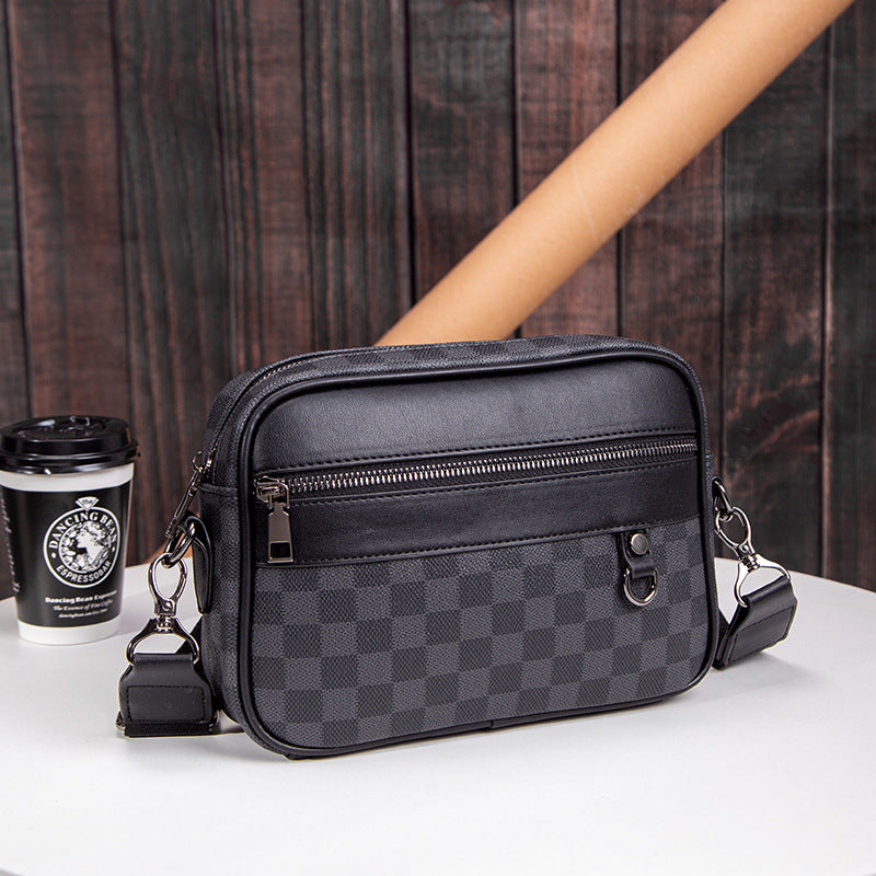 Marcus | Men's Checkered Crossbody Bag | Leather · PNY