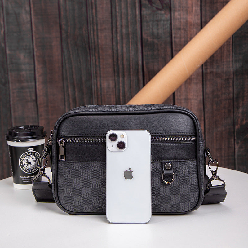 Marcus | Men's Checkered Crossbody Bag | Leather · PNY