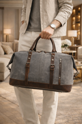 Marcus | Men's Classic Duffel Bag | Canvas Leather