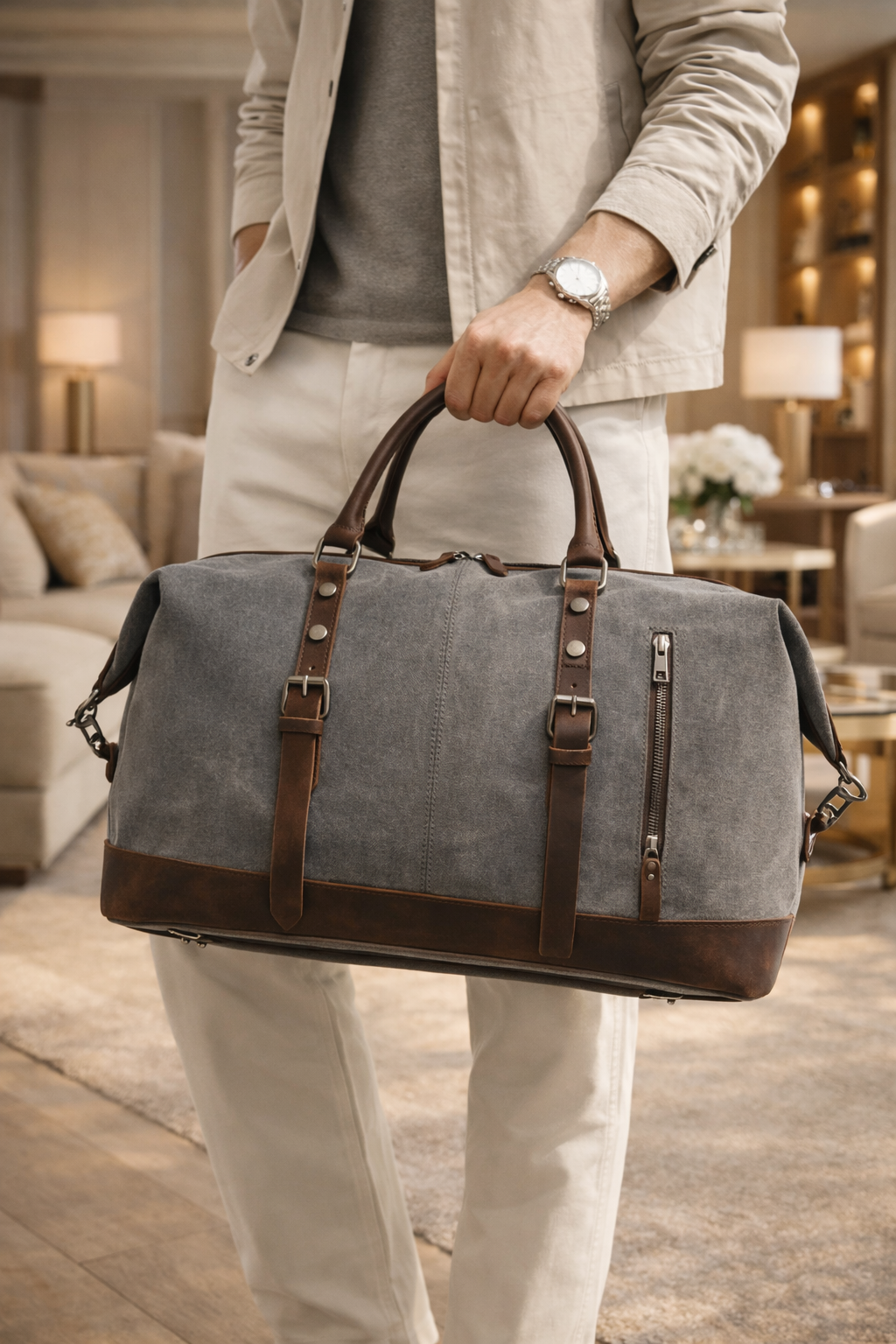 Marcus | Men's Classic Duffel Bag | Canvas Leather · PNY