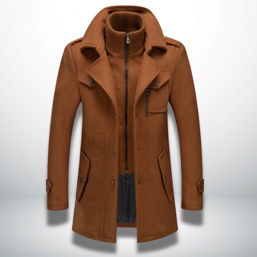 Marcus | Men's Double-Collar Coat | Zip Front · PNY