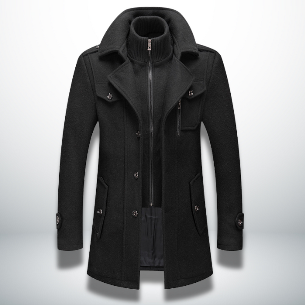 Marcus | Men's Double-Collar Coat | Zip Front · PNY