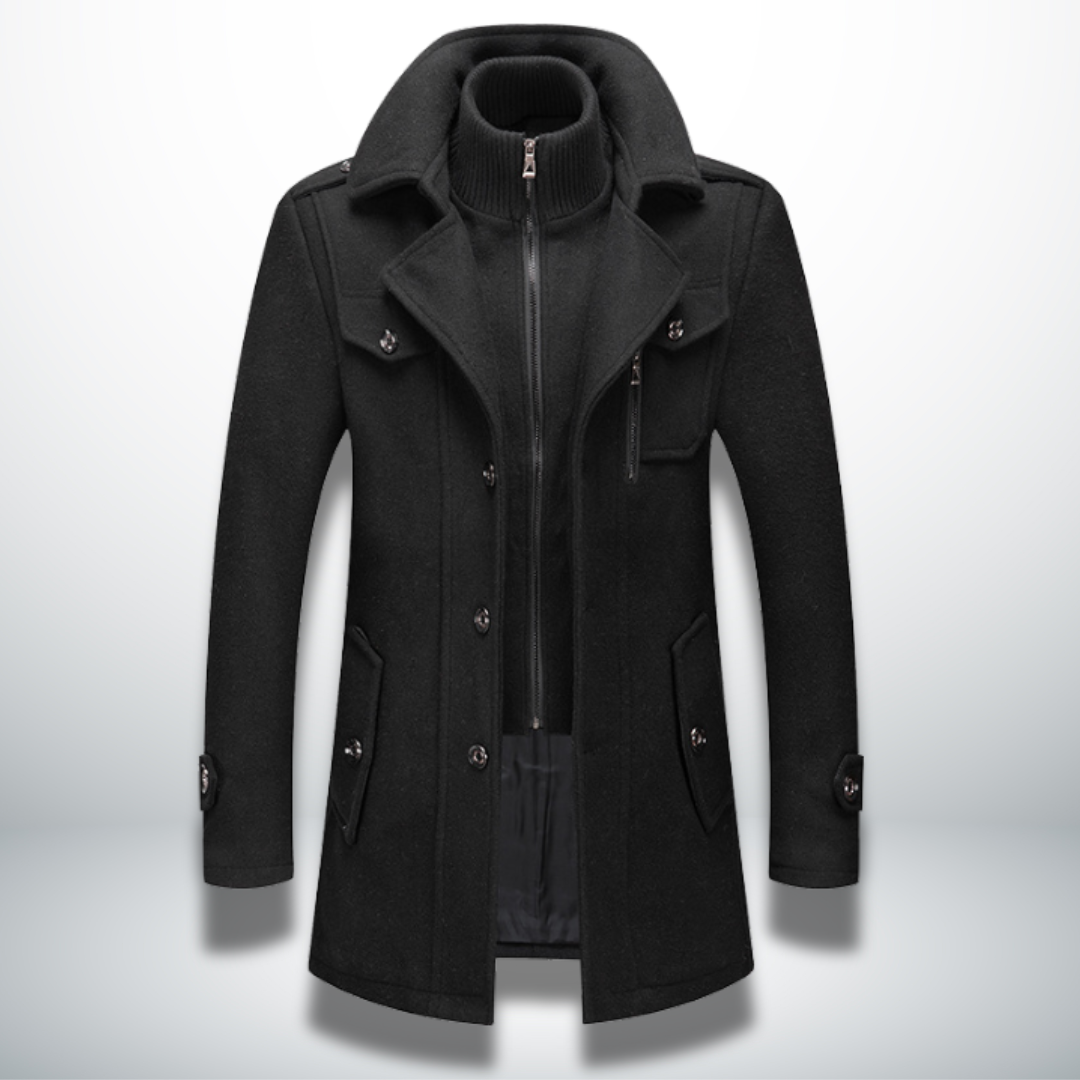 Marcus | Men's Double-Collar Coat | Zip Front · PNY