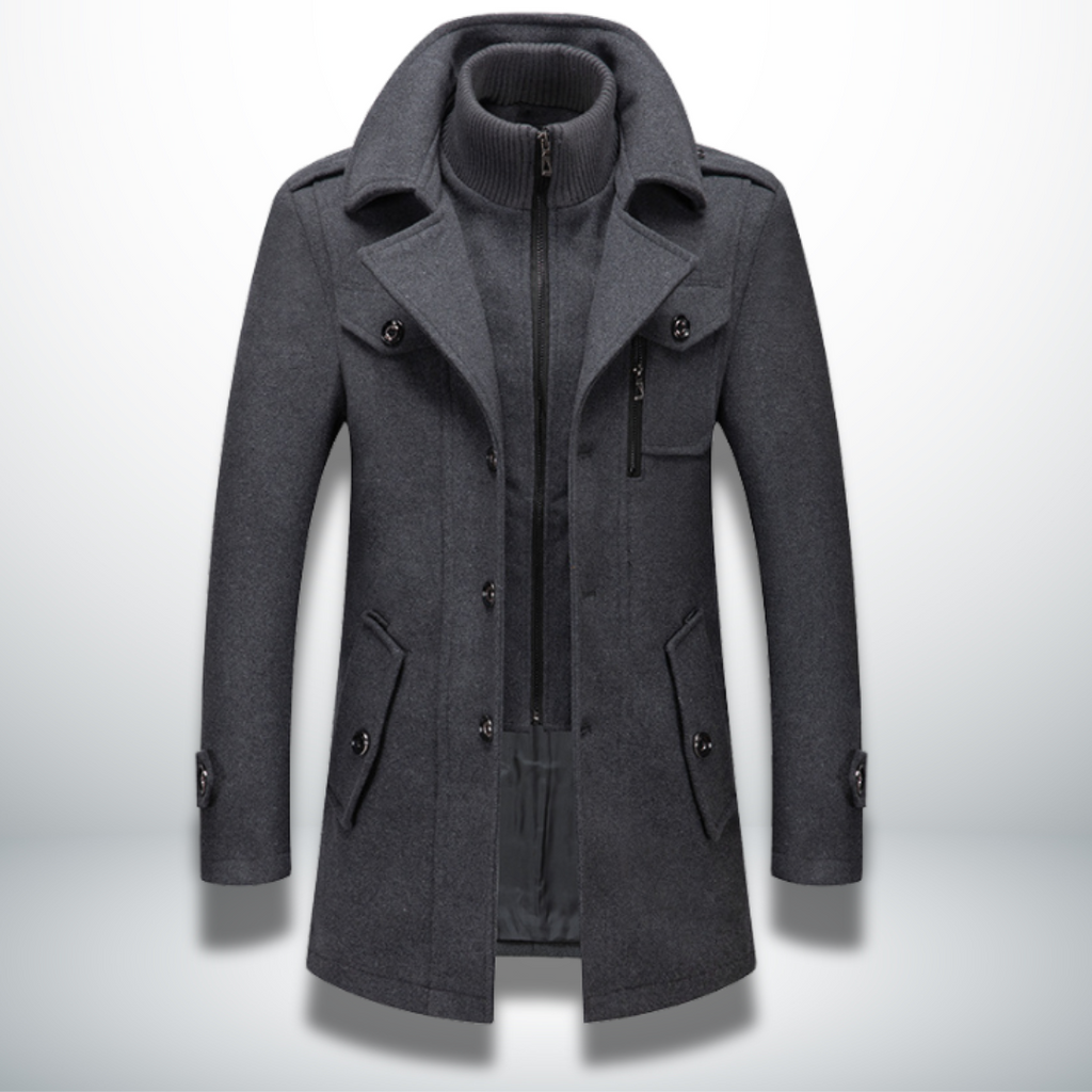 Marcus | Men's Double-Collar Coat | Zip Front · PNY