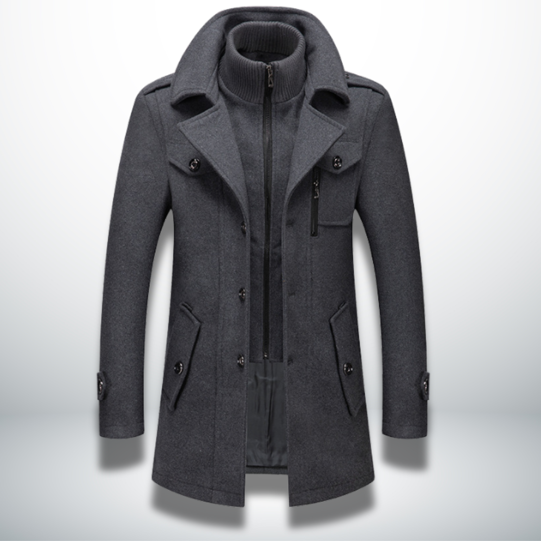 Marcus | Men's Double-Collar Coat | Zip Front · PNY