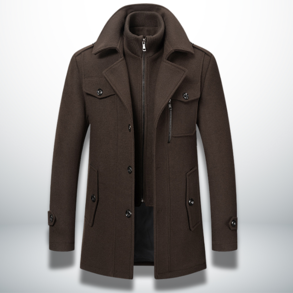 Marcus | Men's Double-Collar Coat | Zip Front · PNY