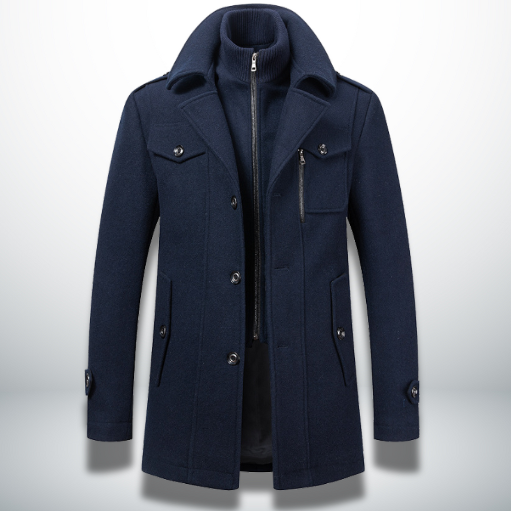 Marcus | Men's Double-Collar Coat | Zip Front · PNY