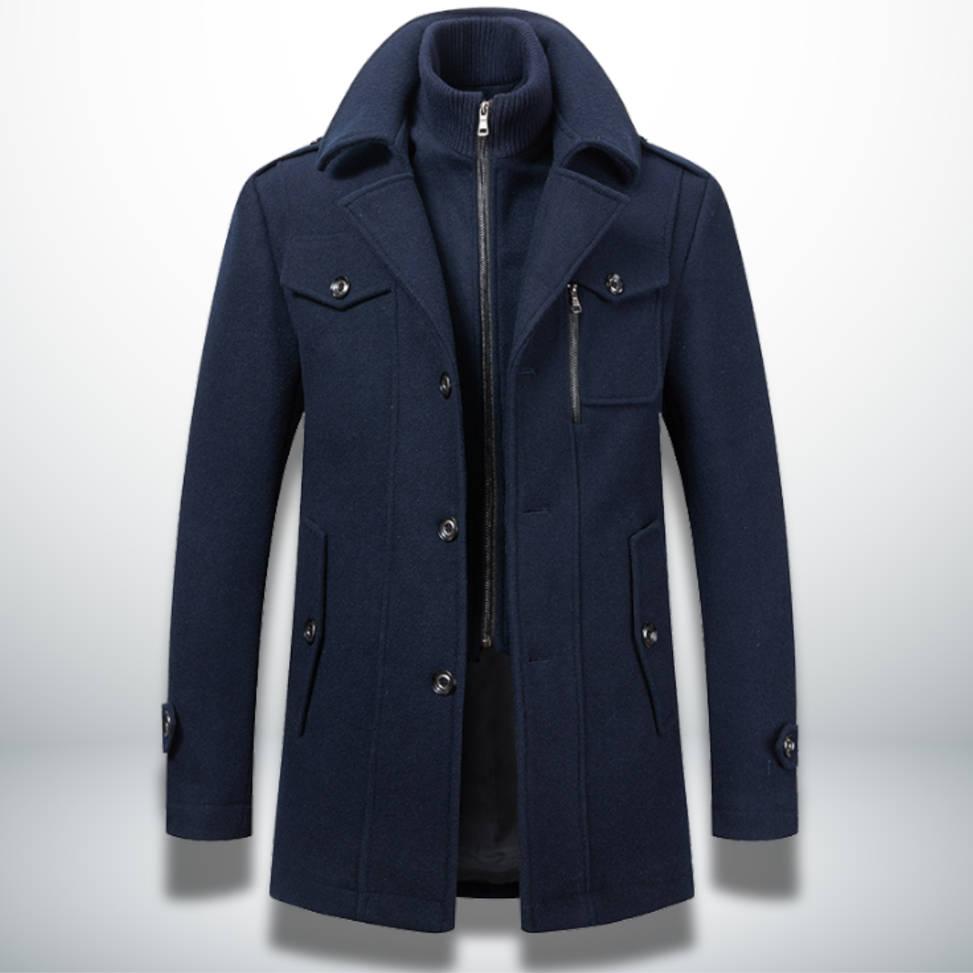 Marcus | Men's Double-Collar Coat | Zip Front · PNY