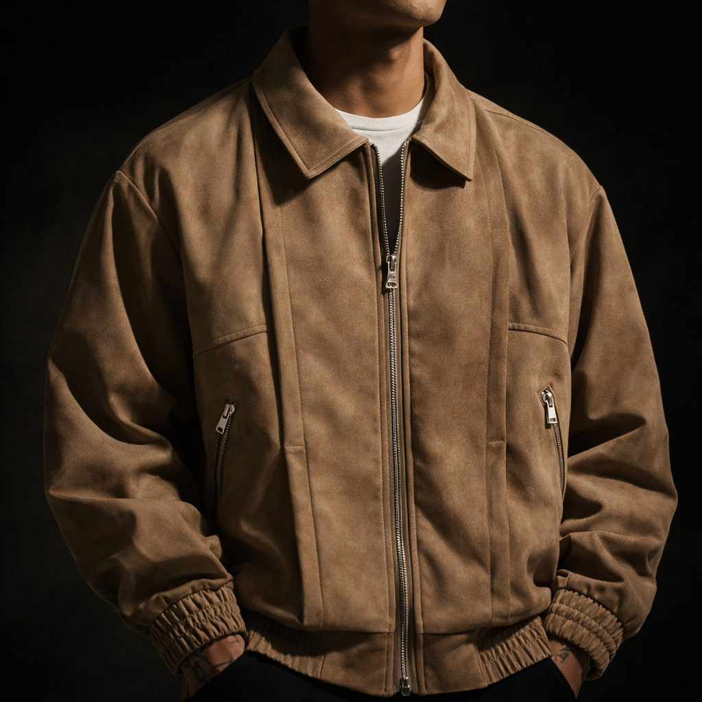 Marcus | Men's Full-Zip Bomber Jacket | Suede · PNY
