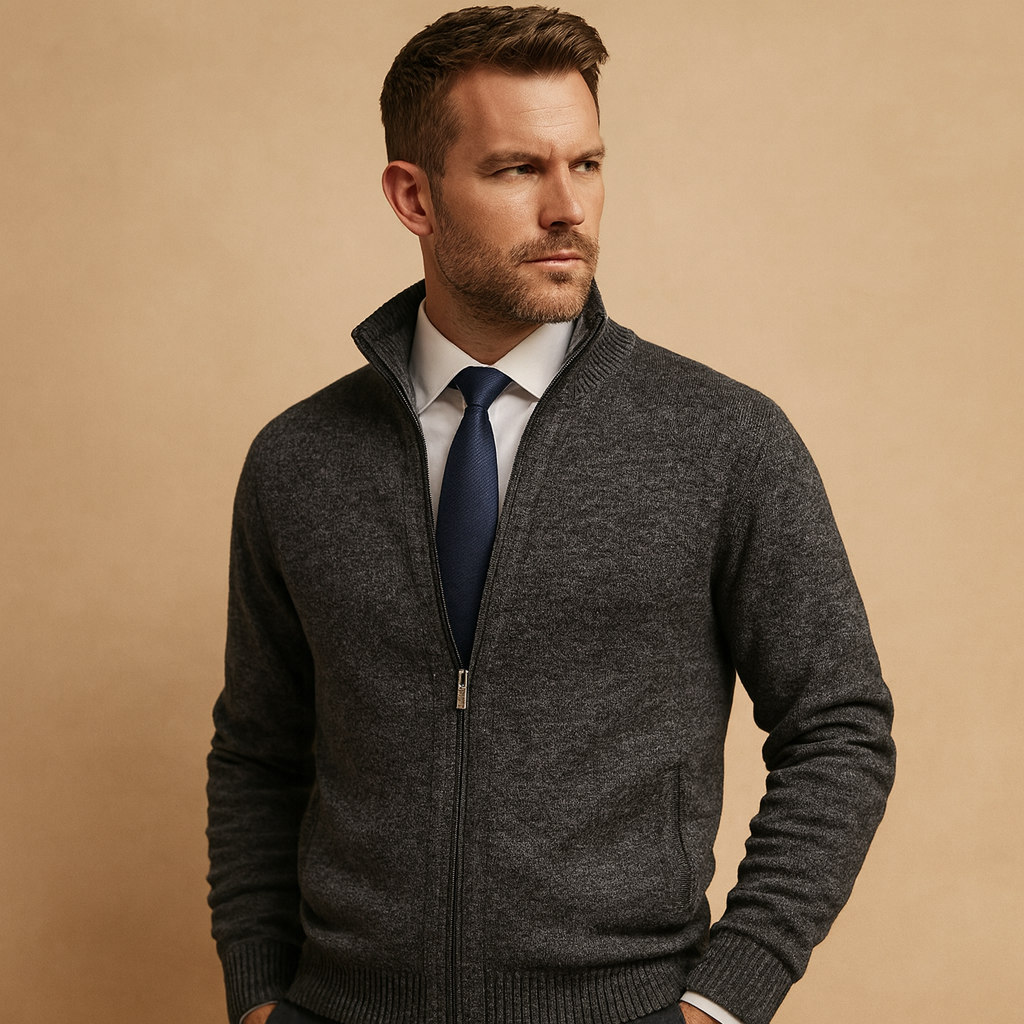 Marcus | Men's Full-Zip Cardigan | Ribbed Knit · PNY