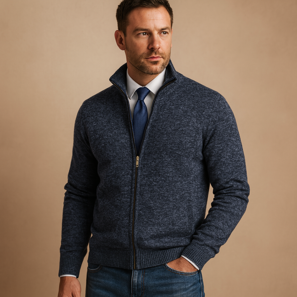 Marcus | Men's Full-Zip Cardigan | Ribbed Knit · PNY
