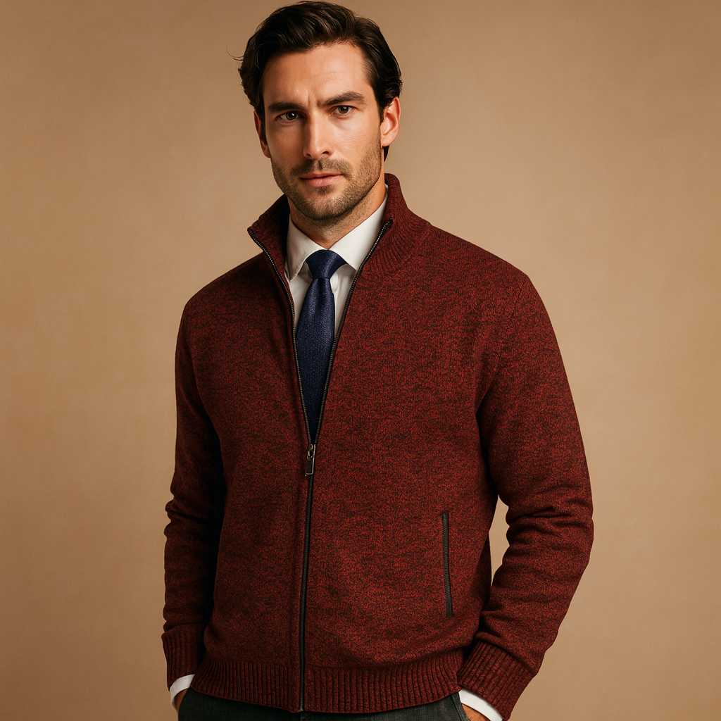 Marcus | Men's Full-Zip Cardigan | Ribbed Knit · PNY