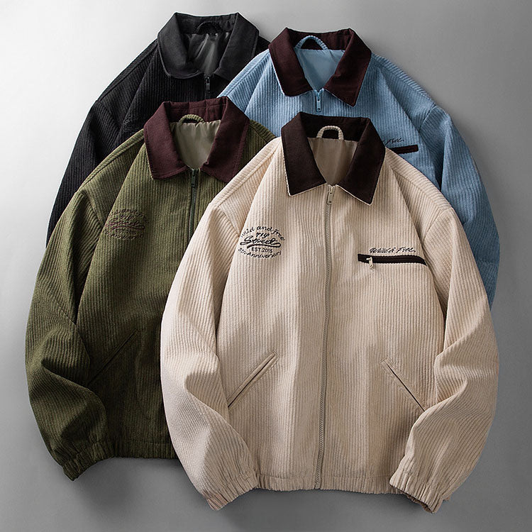 Marcus | Men's Full-Zip Jacket | Corduroy Collared · PNY