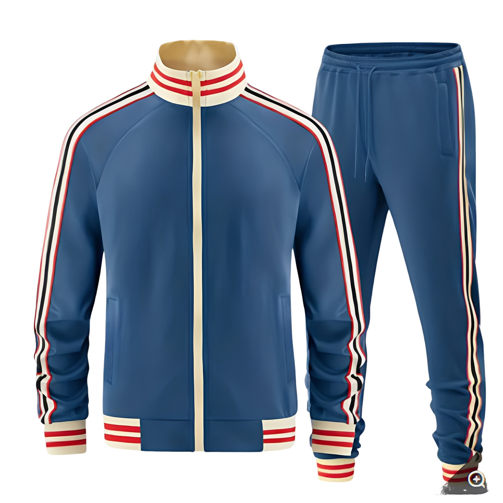 Marcus | Men's Full-Zip Tracksuit | Striped Trim · PNY