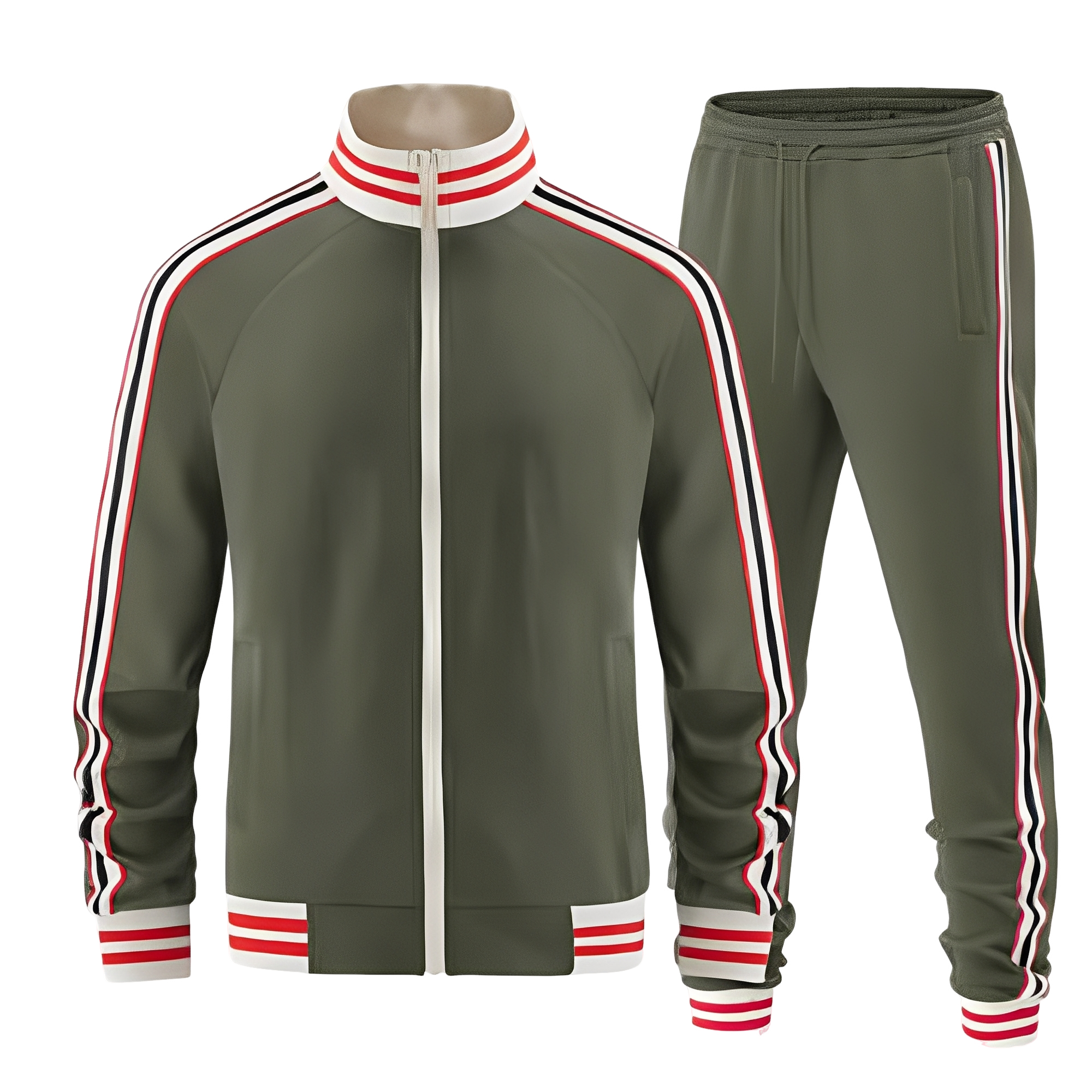 Marcus | Men's Full-Zip Tracksuit | Striped Trim · PNY