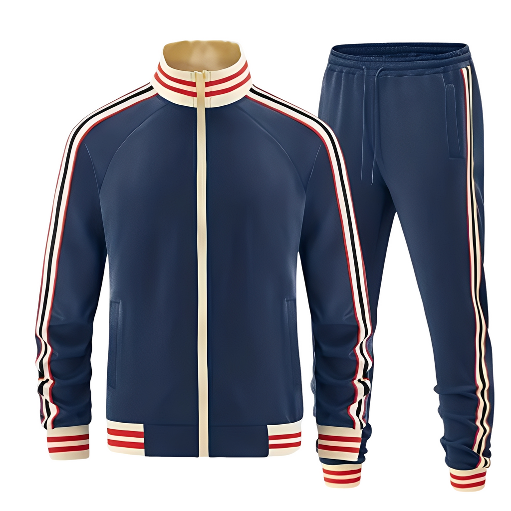 Marcus | Men's Full-Zip Tracksuit | Striped Trim · PNY