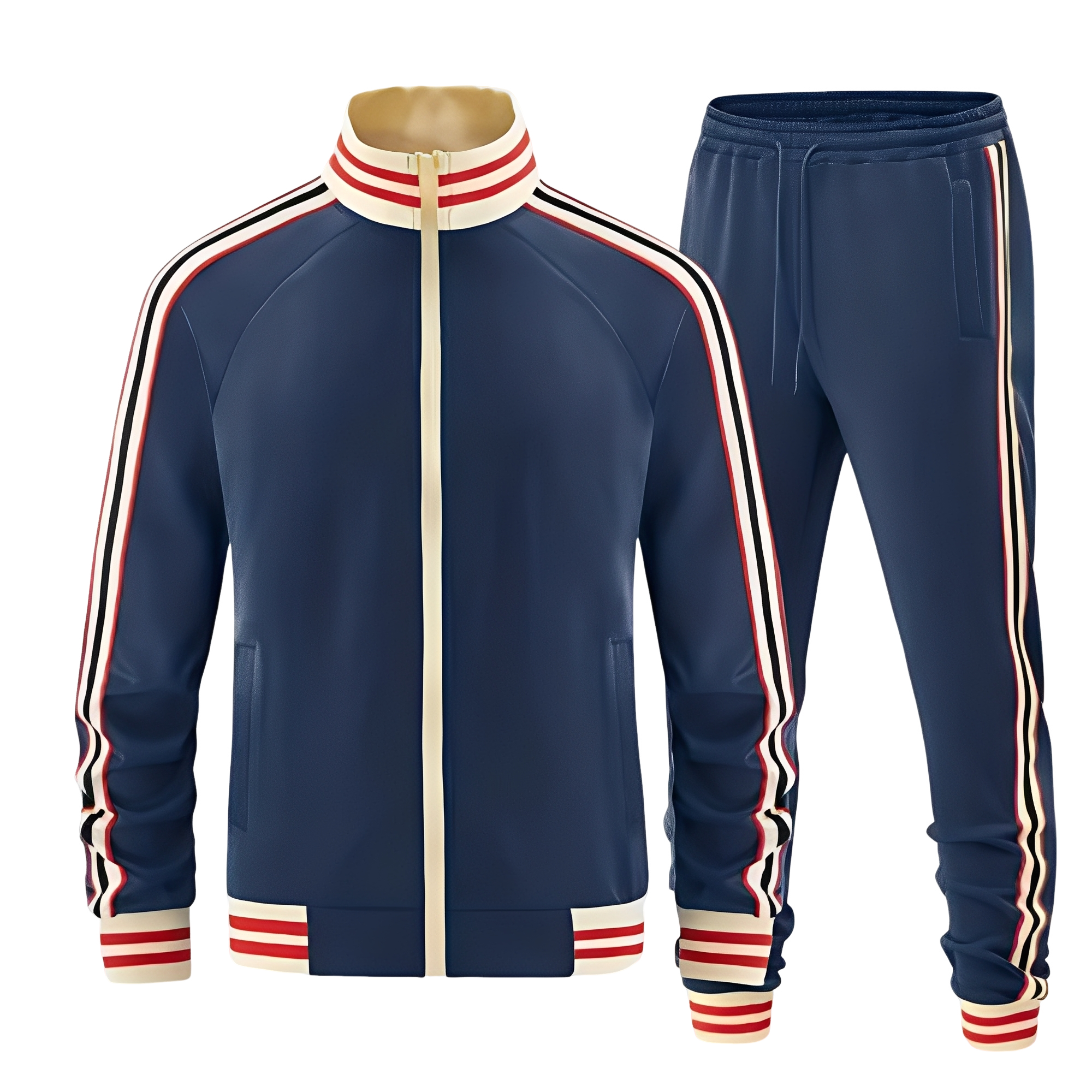 Marcus | Men's Full-Zip Tracksuit | Striped Trim · PNY