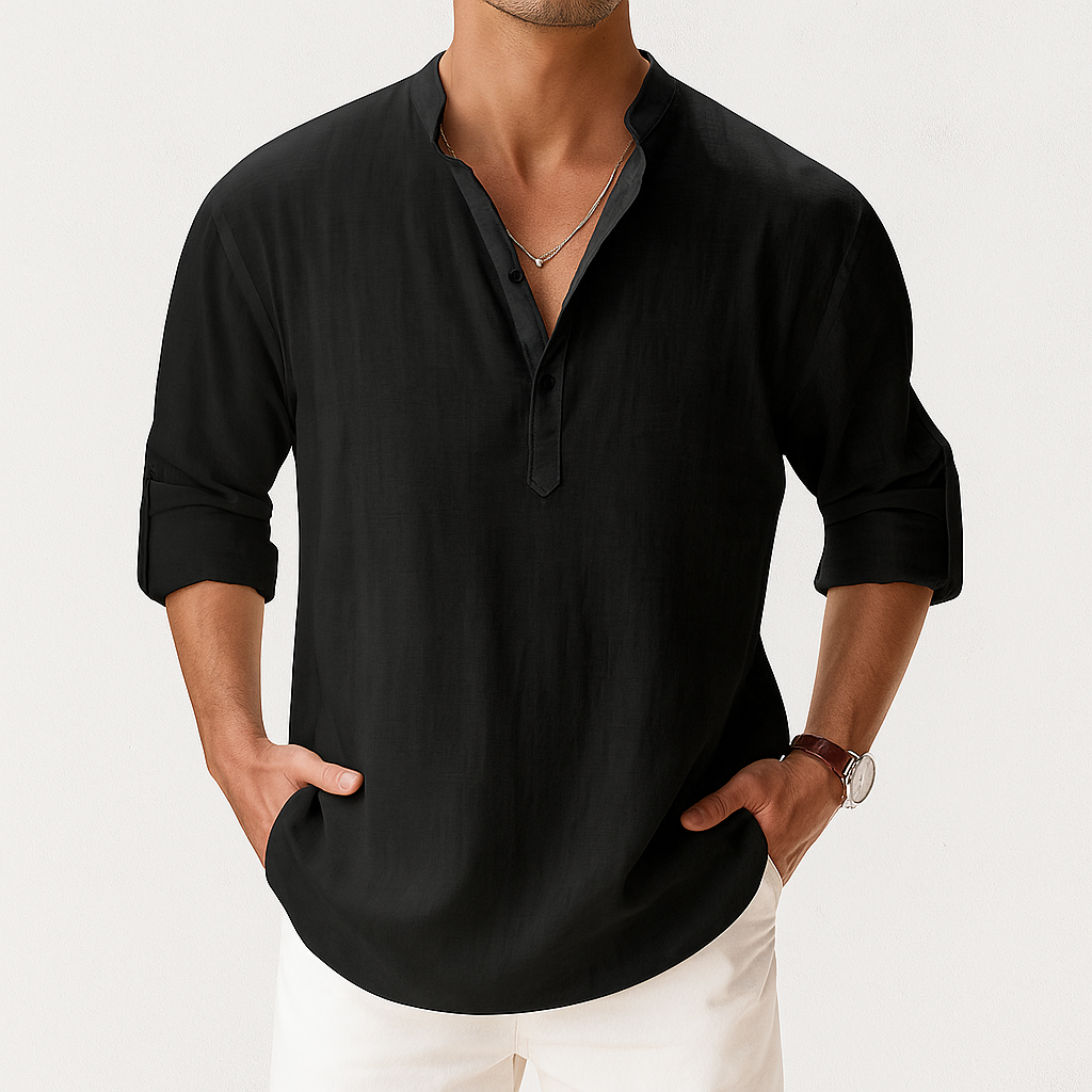 Marcus | Men's Henley Shirt | Band Collar · PNY