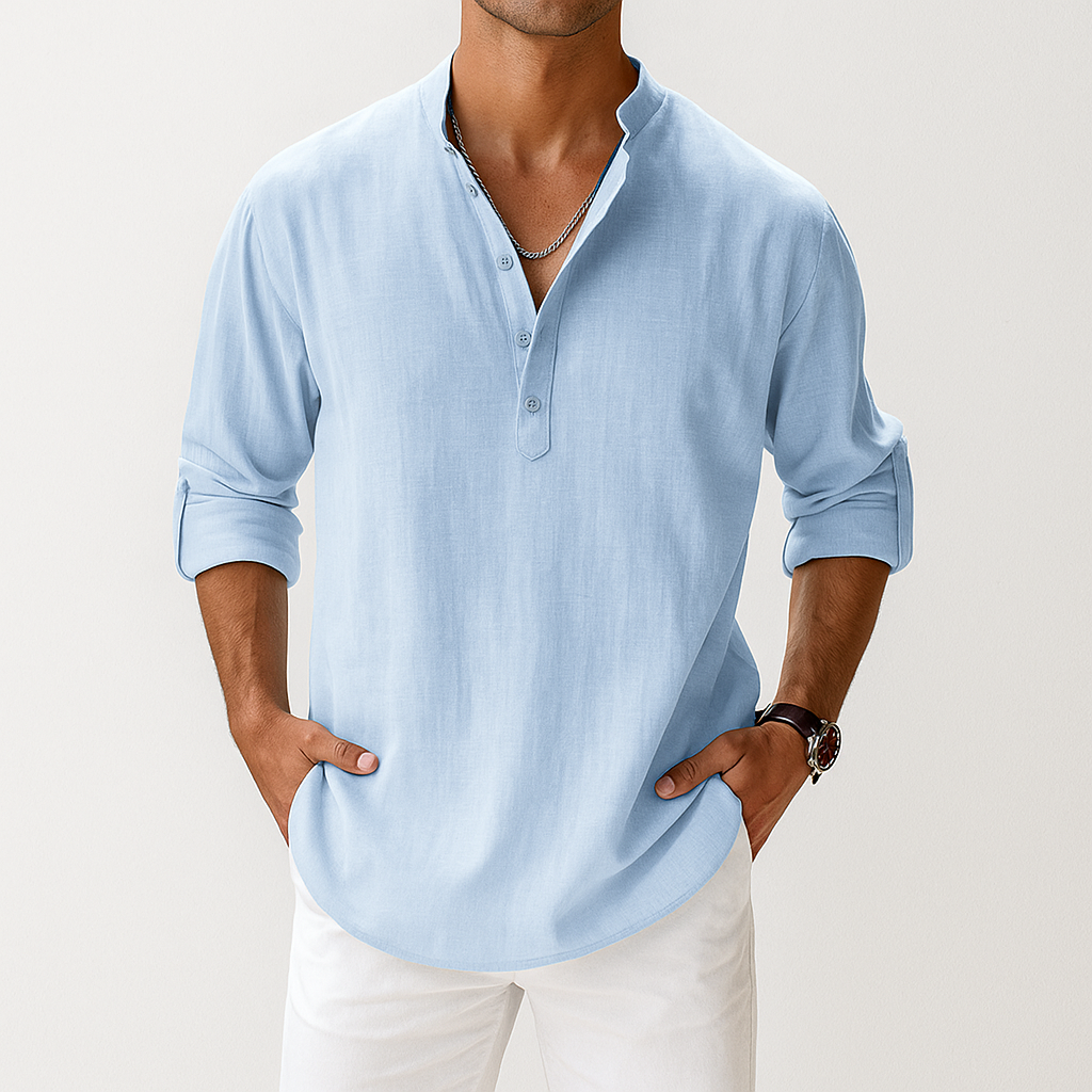 Marcus | Men's Henley Shirt | Band Collar · PNY
