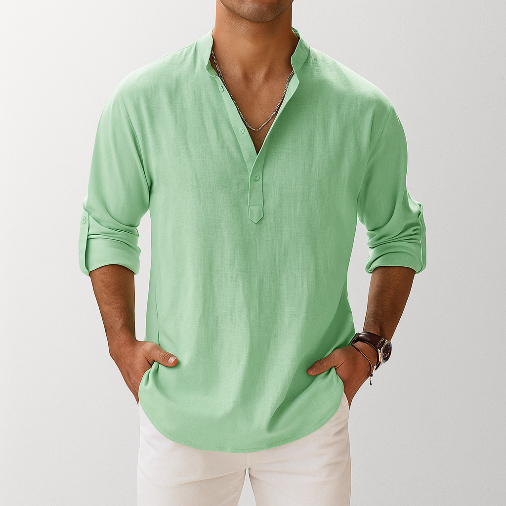 Marcus | Men's Henley Shirt | Band Collar · PNY