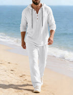 Marcus | Men's Hooded Lounge Set | Henley Top · PNY