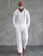 Marcus | Men's Hooded Lounge Set | Henley Top · PNY