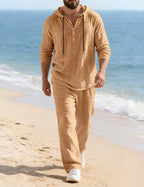 Marcus | Men's Hooded Lounge Set | Henley Top · PNY