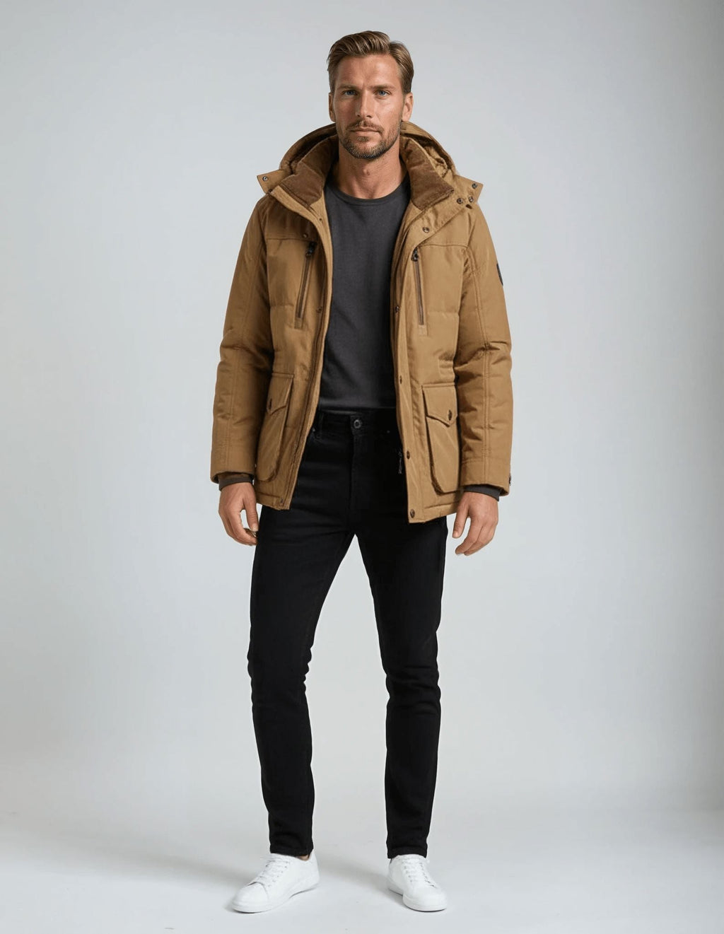 Marcus | Men's Hooded Winter Jacket | Fleece-Lined · PNY