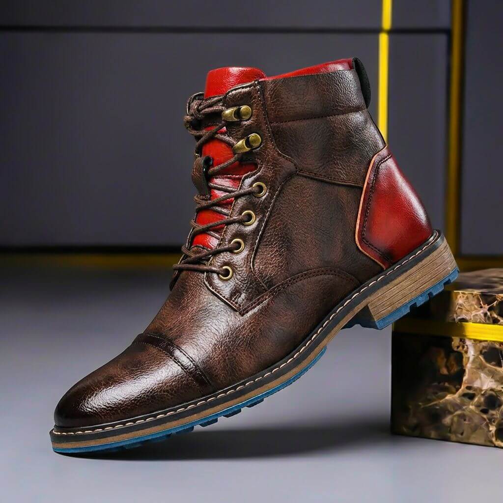 Marcus | Men's Lace-Up Boots | Cap-Toe Leather · PNY