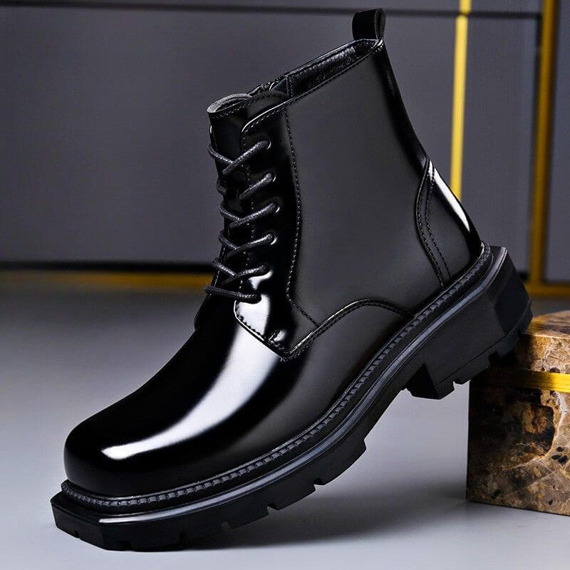 Marcus | Men's Lace-Up Boots | Glossy Finish · PNY