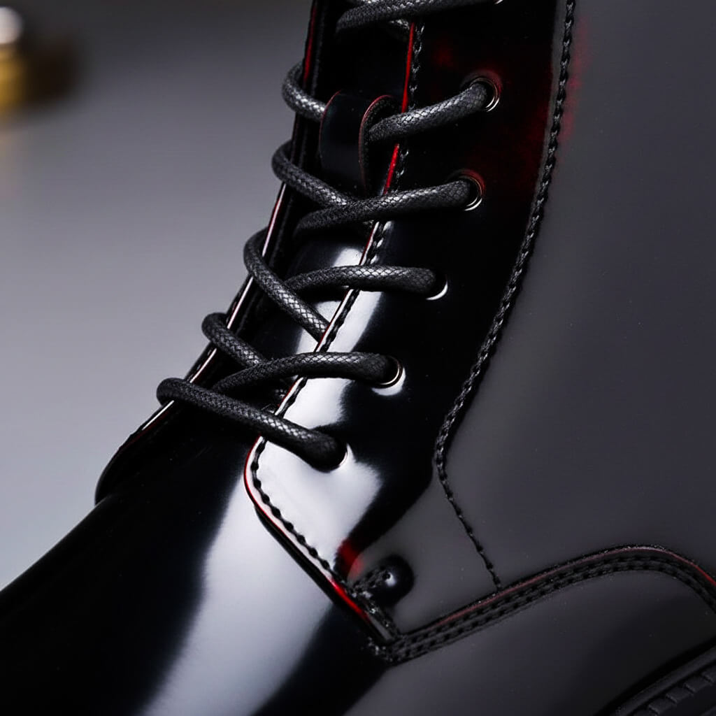 Marcus | Men's Lace-Up Boots | Glossy Finish · PNY