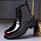 Marcus | Men's Lace-Up Boots | Glossy Finish · PNY