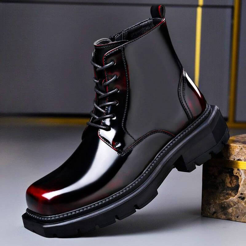 Marcus | Men's Lace-Up Boots | Glossy Finish · PNY
