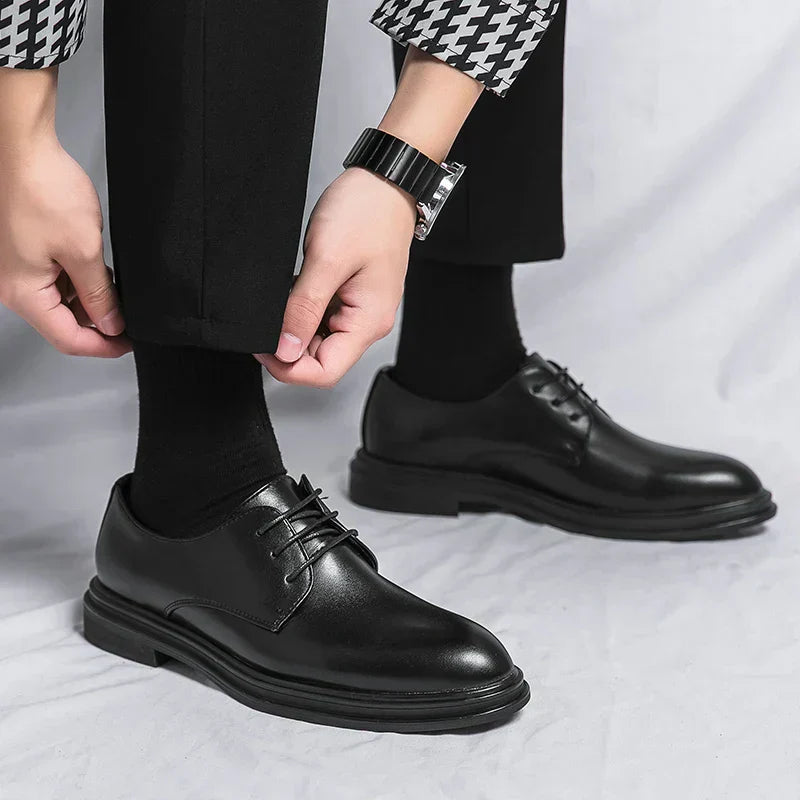Marcus | Men's Lace-Up Derby Shoes | Glossy Finish · PNY