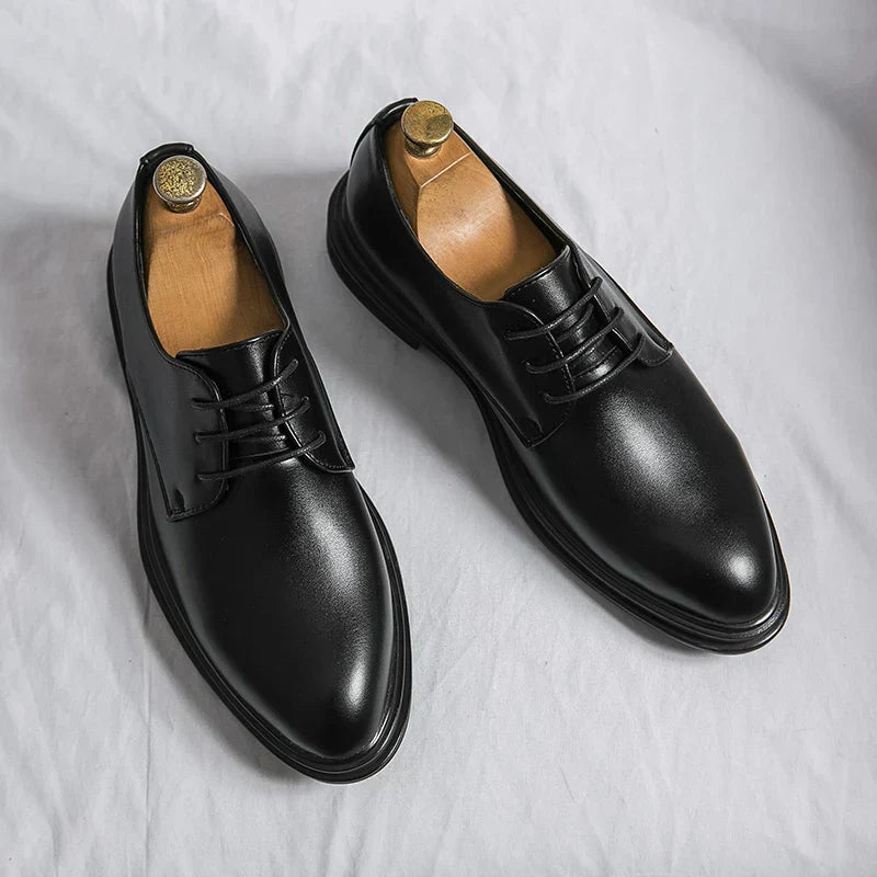 Marcus | Men's Lace-Up Derby Shoes | Glossy Finish · PNY