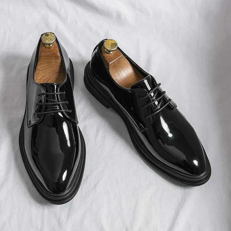Marcus | Men's Lace-Up Derby Shoes | Glossy Finish · PNY