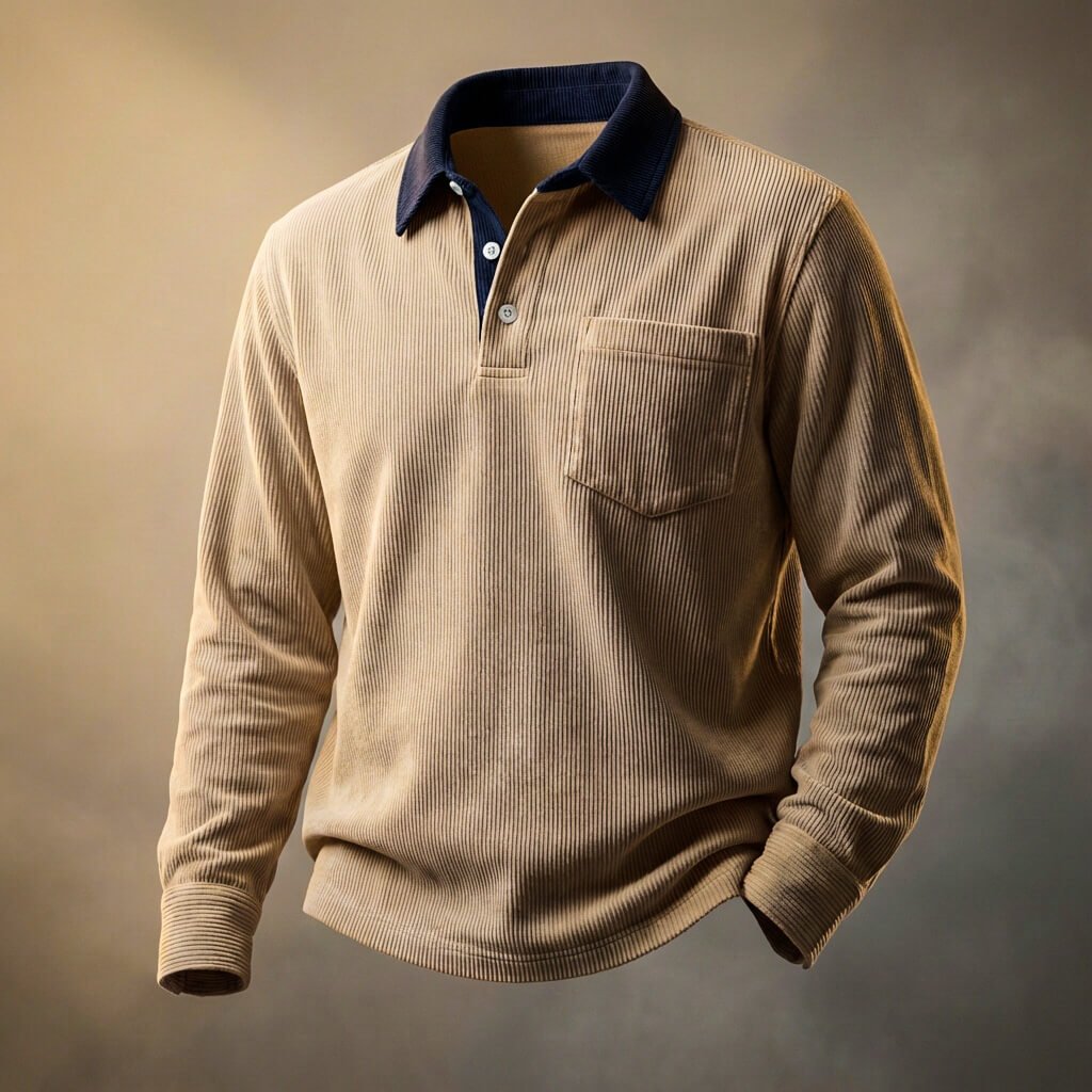 Marcus | Men's Long-Sleeve Polo | Chest Pocket · PNY