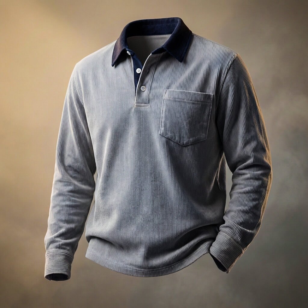 Marcus | Men's Long-Sleeve Polo | Chest Pocket · PNY